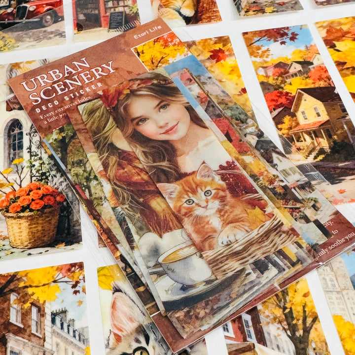 AUTUMN PLAY GIRL In The City Ephemera Sticker Pack ~ 25 Pieces ~ 30mm x 95mm