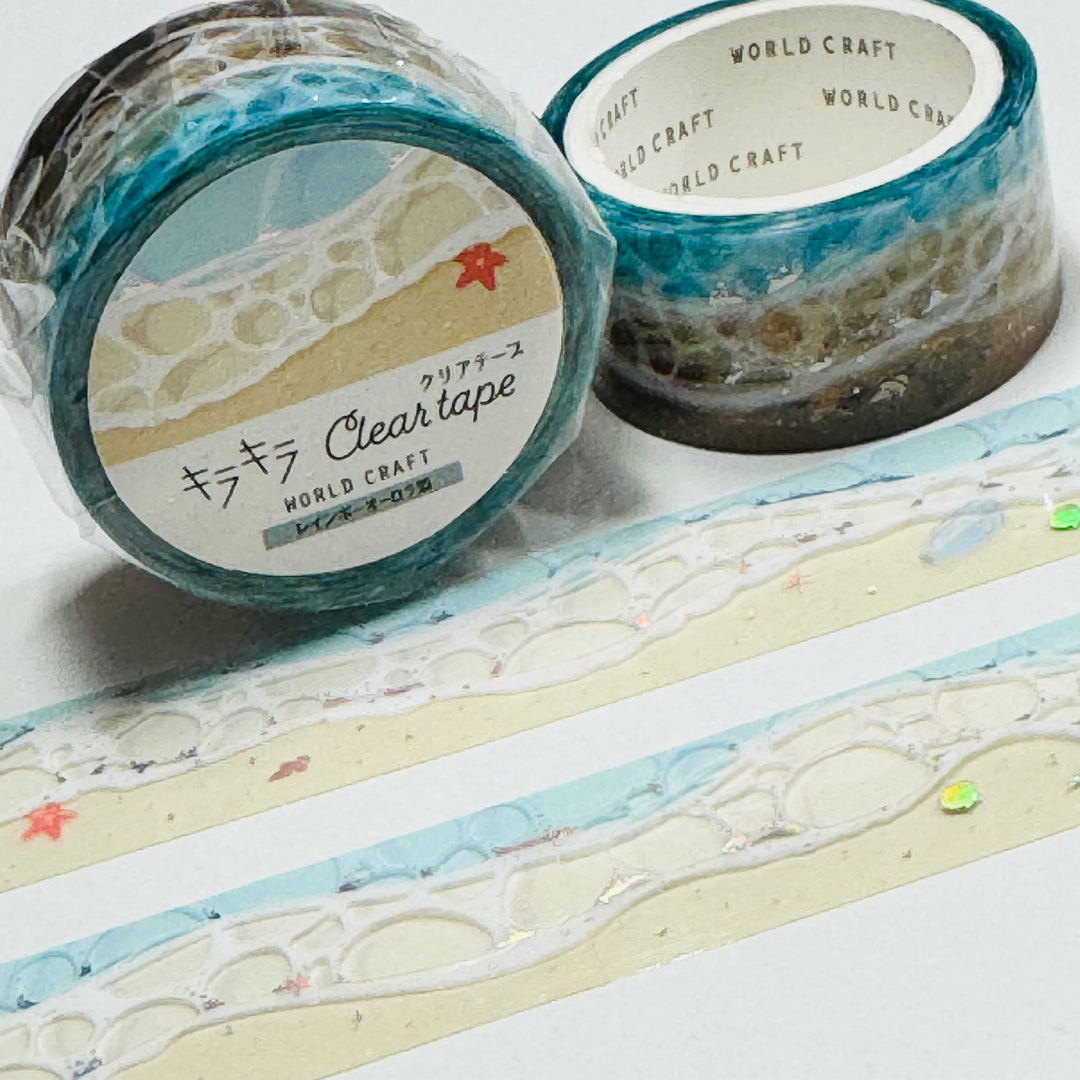 ROLLING BEACH Waves World Craft PET Washi Tape ~ 1 Roll ~ 20mm x 5m (16 Feet) ~ 1 Roll ~ 20mm x 5m (16 Feet)