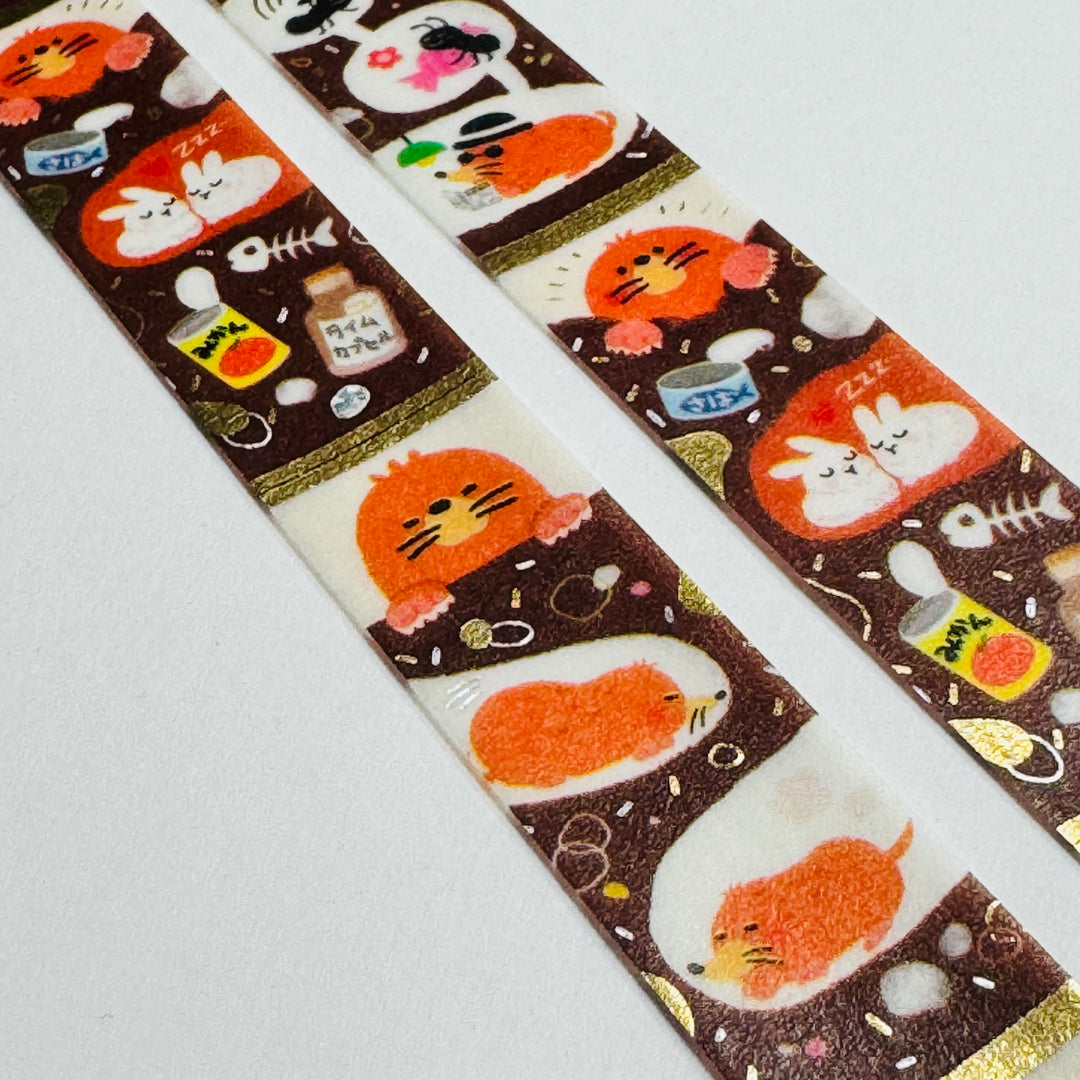 MOLE DIGGING TUNNELS With Gold Foil World Craft Washi Tape ~ 1 Roll ~ 15mm x 5m (16 Feet)