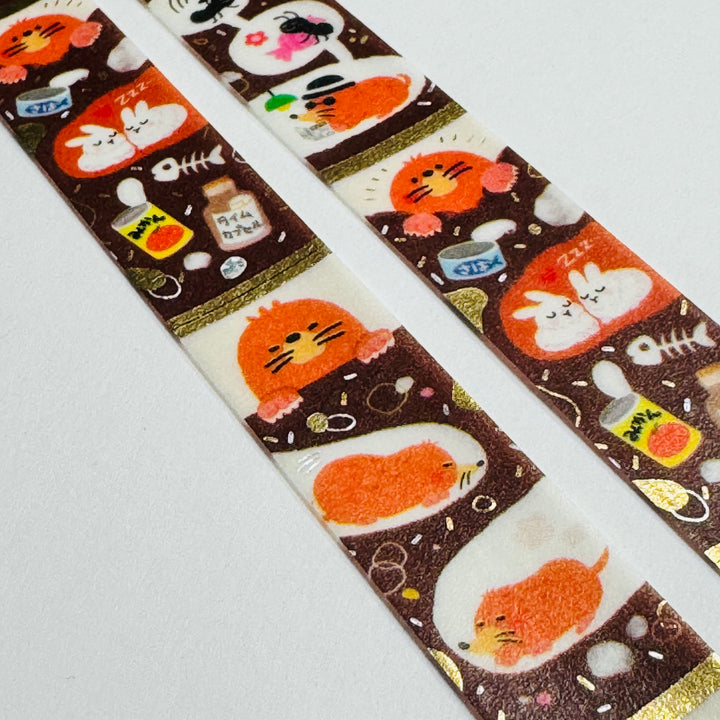 MOLE DIGGING TUNNELS With Gold Foil World Craft Washi Tape ~ 1 Roll ~ 15mm x 5m (16 Feet)