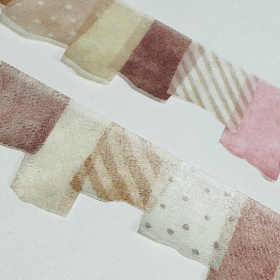TORN WASHI STRIPS Neutral Colors Washi Tape Designed By Mind Wave ~ 1 Roll ~ 18mm x 5m (16 Feet)