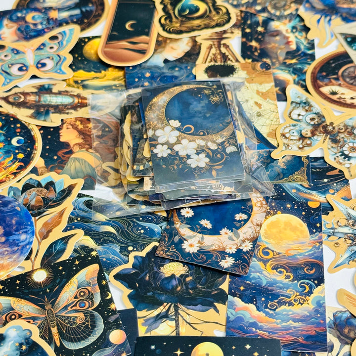 GALACTIC UNIVERSAL STEAMPUNK Peelable Stickers  ~ 50 Pieces ~ Each Sticker is 30 - 60mm