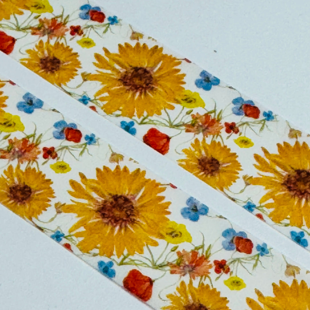ARRAY OF GLORIOUS SUNFLOWERS Washi Tape ~ 1 Roll ~ 15mm x 10m (33 Feet)