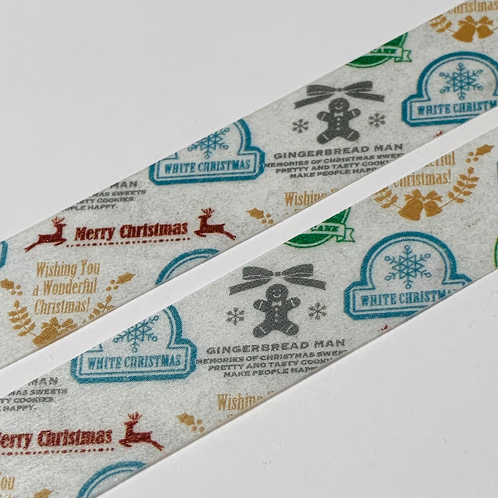 CHRISTMAS STICKER TYPOGRAPHY 2023 MT Washi Tape ~ 1 Roll ~ 15mm x 7m (23 Feet)