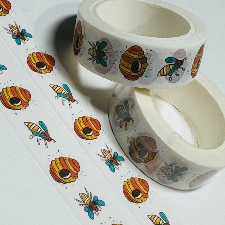 LOOKING OUT FOR MY HIVE Honey Bee Washi Tape - 1 Roll - 15mm x 10m (33 Feet)