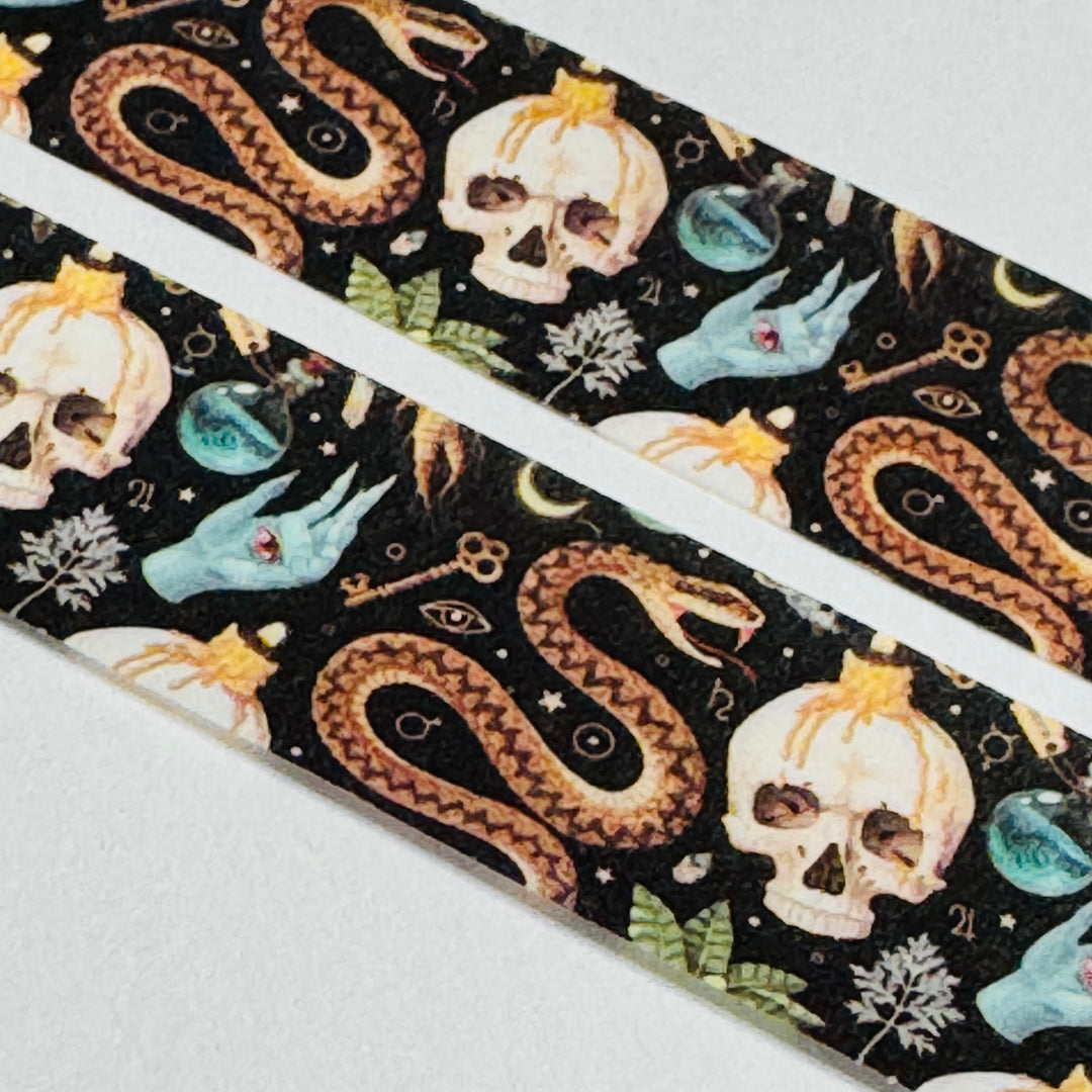 SERPENTS And SKULLS Halloween Washi Tape ~ 1 Roll ~ 15mm x 10m (33 Feet)