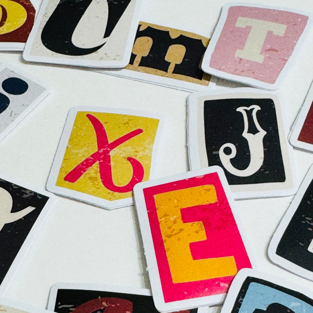 RETRO RANSOM ALPHABET Letters Peelable Stickers  ~ 52 Pieces ~ 40mm