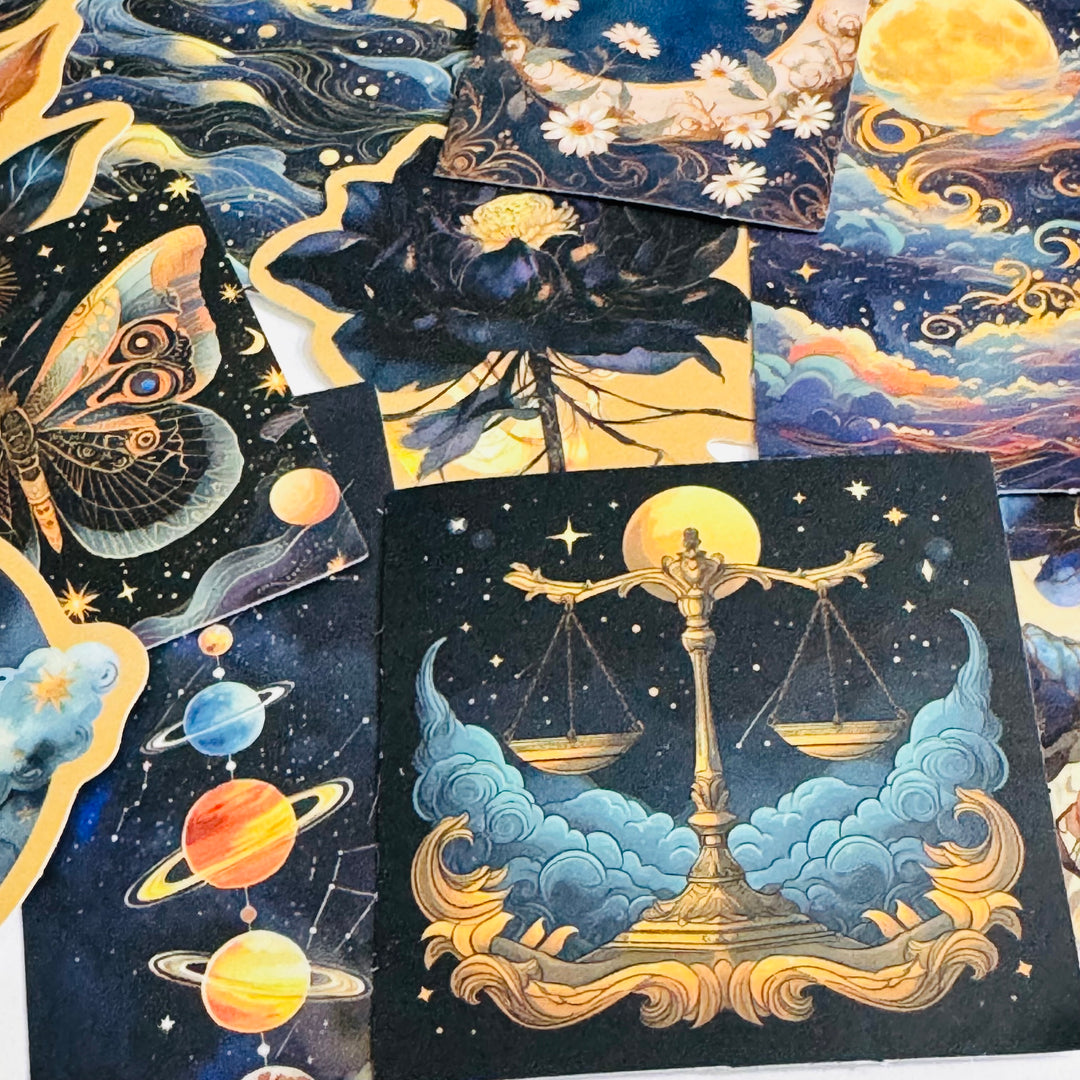 GALACTIC UNIVERSAL STEAMPUNK Peelable Stickers  ~ 50 Pieces ~ Each Sticker is 30 - 60mm