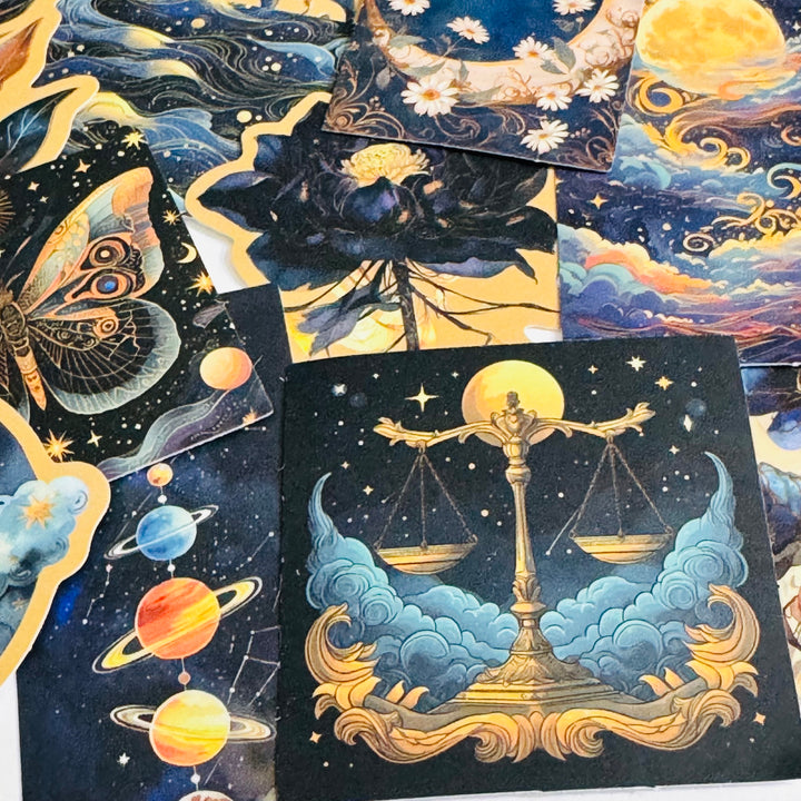 GALACTIC UNIVERSAL STEAMPUNK Peelable Stickers  ~ 50 Pieces ~ Each Sticker is 30 - 60mm