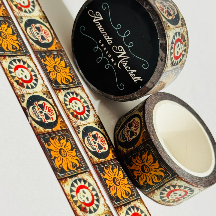 RUSTIC MACABRE HALLOWEEN Tiles Amanda Mischell Washi Tape ~ 1 Roll ~ 18mm x 10m (33 Feet)