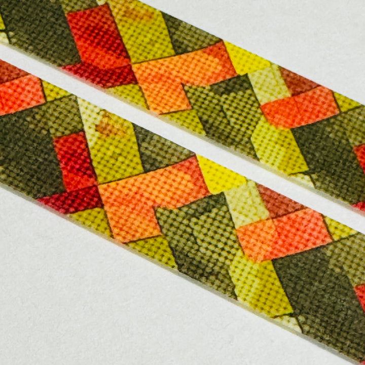FALL HERRINGBONE PATTERN In Red, Green & Orange Amanda Mischell Washi Tape ~ 1 Roll ~ 15mm x 10m (33 Feet)