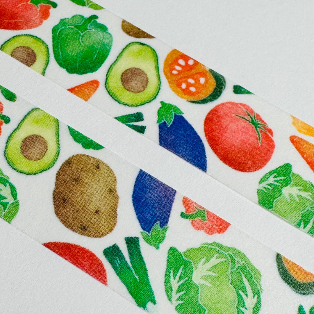 VINE RIPENED VEGETABLES World Craft Washi Tape ~ 1 Roll ~ 15mm x 7m (23 Feet)
