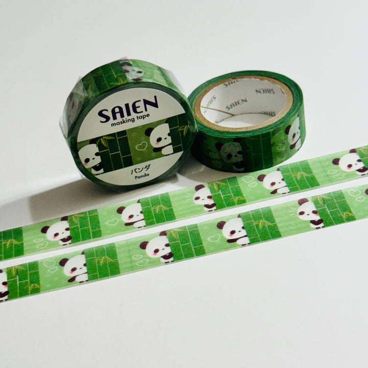 HIDE And SEEK PANDAS Saien Masking Washi Tape ~ 1 Roll ~ 15mm x 7m (23 Feet)