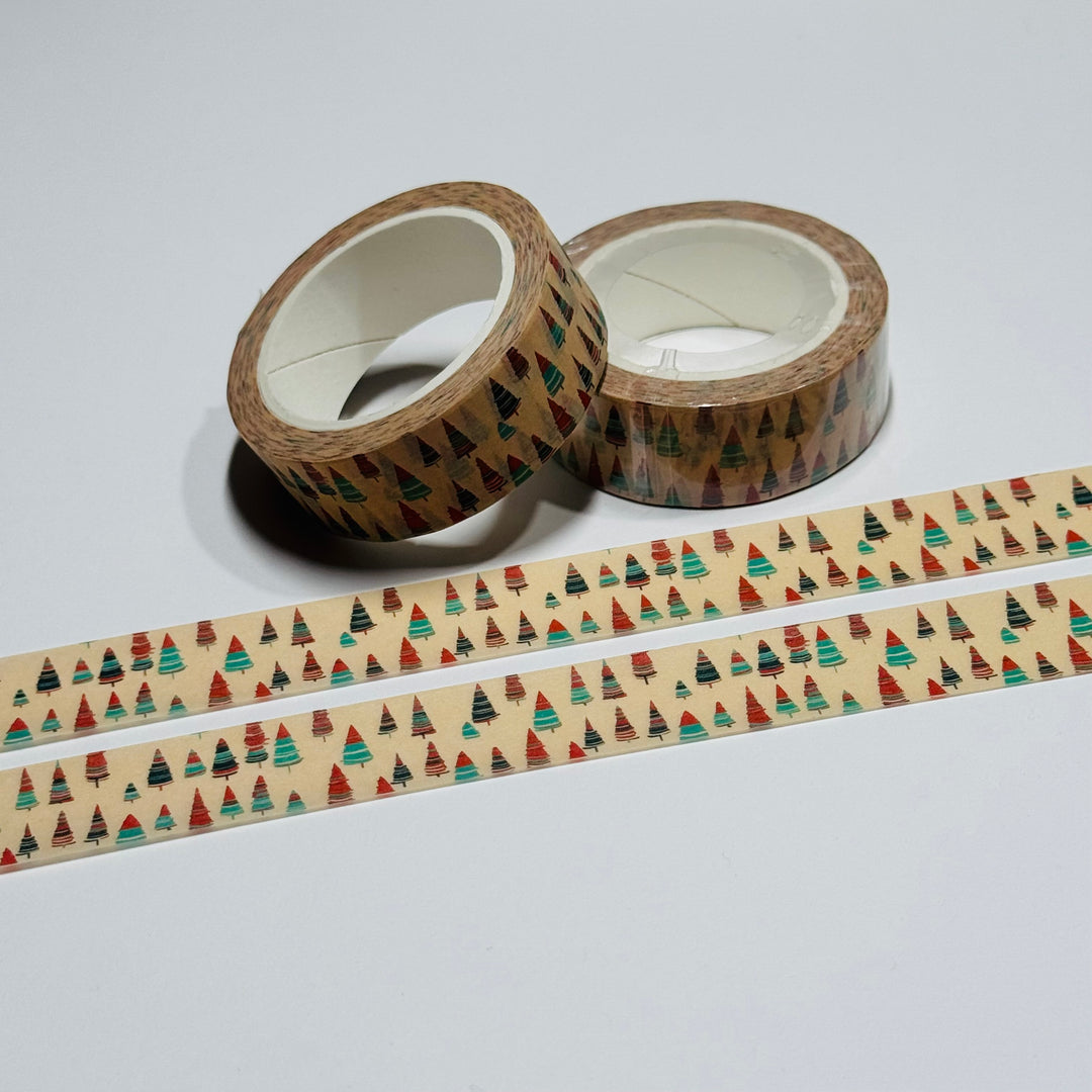 CHRISTMAS TREE FARM Washi Tape ~ 1 Roll - 15mm x 10m (33 Feet)