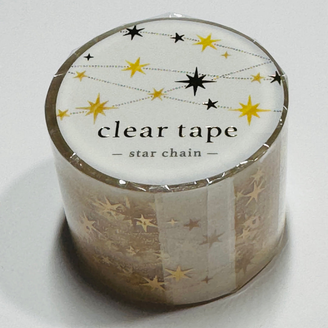 GOLD STAR CHRISTMAS GARLAND CHAIN Mind Wave PET Washi Tape ~ 1 Roll ~ 30mm x 3m (10 Feet)