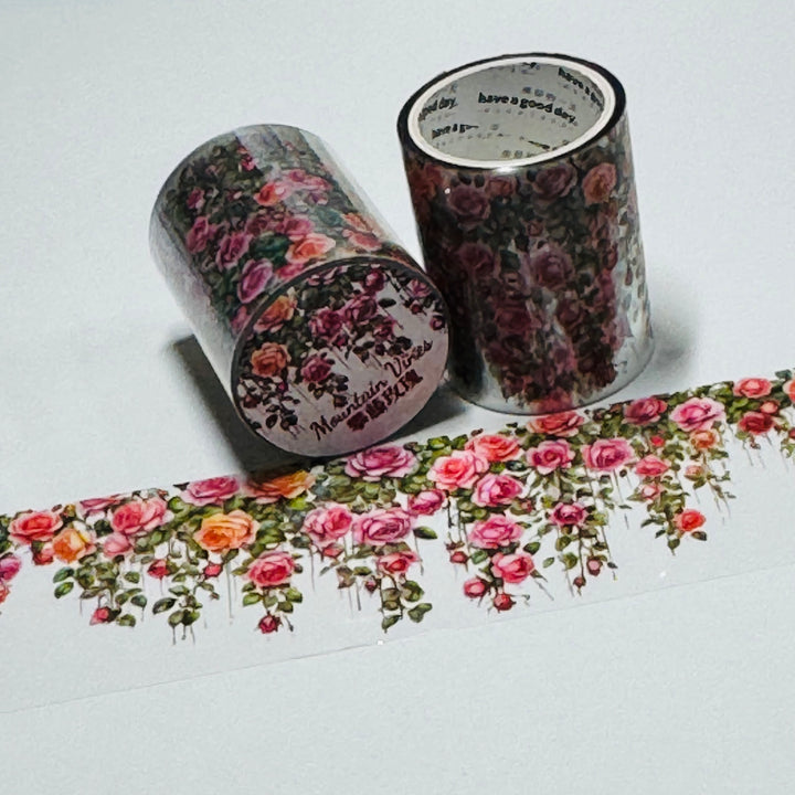 CLIMBING ROSES & VINES Pet Washi Tape ~ 1 Roll ~ 50mm x 2m (7 Feet)