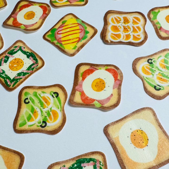 AVOCADO And EGG TOAST Breakfast Sticker Flakes Pack ~ 30 Pieces