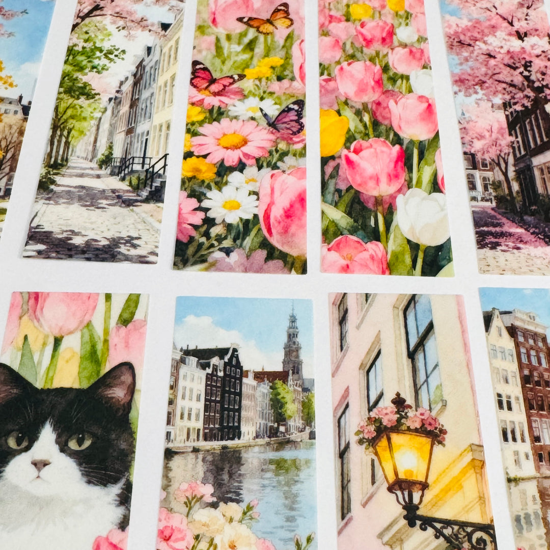 SPRING FLING GIRL In The City Ephemera Sticker Pack ~ 25 Pieces ~ 30mm x 95mm