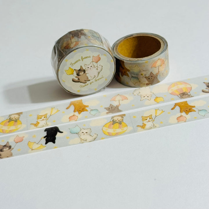 KITTENS PLAYING At The BABY Shower Japanese Cat Washi Tape ~ 1 Roll ~ 20mm x 5m (16 Feet)