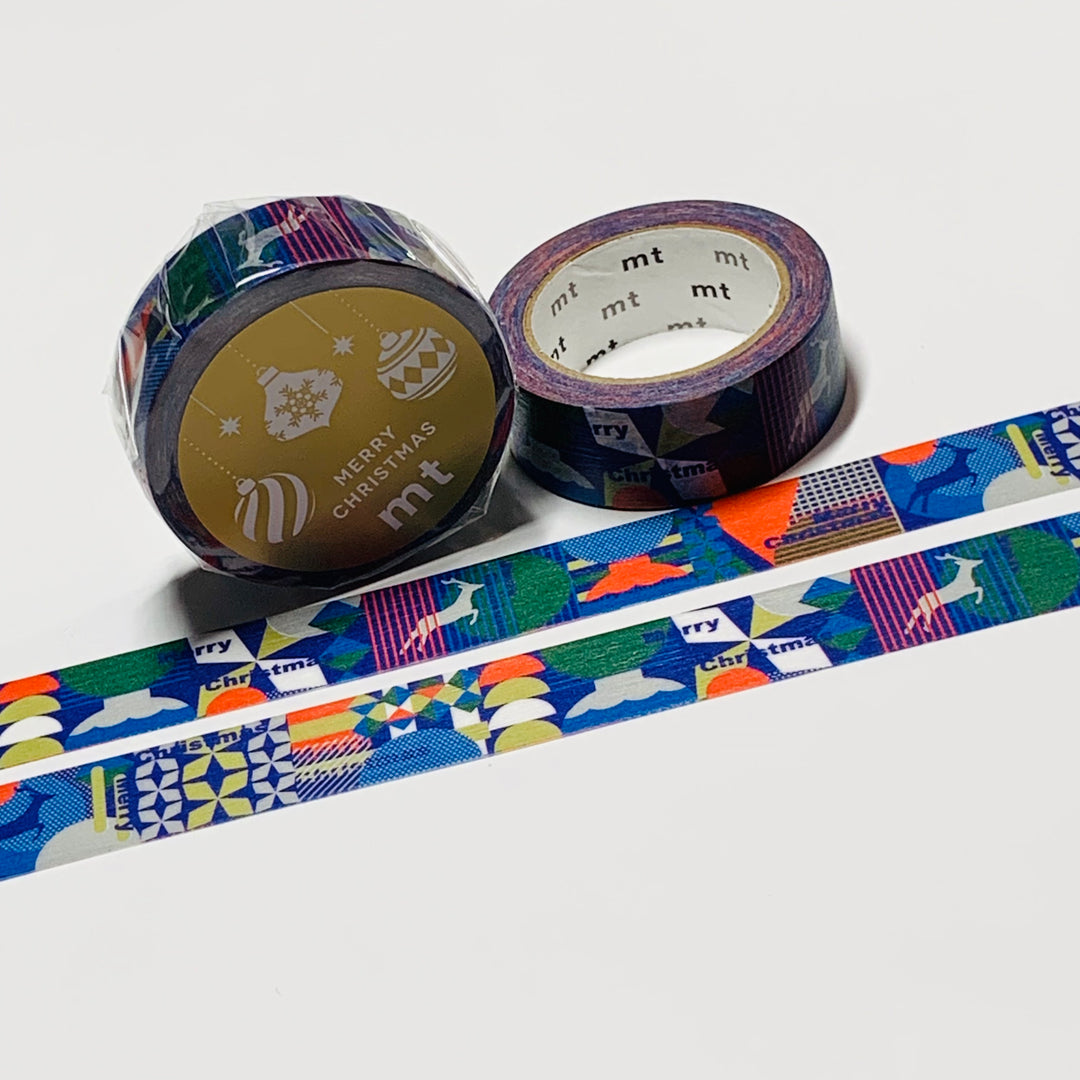 SILHOUETTE PATTERN CHRISTMAS COLLAGE 2023 MT Washi Tape ~ 1 Roll ~ 15mm x 7m (23 Feet)