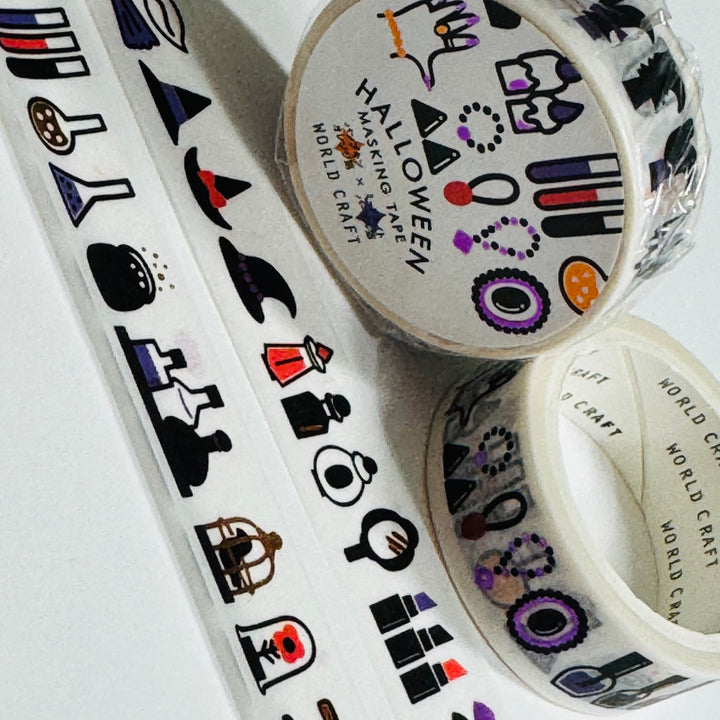 HALLOWEEN GLAMOUR WITCH Foiled Saien Masking Washi Tape ~ 1 Roll ~ 15mm x 5m (Feet)
