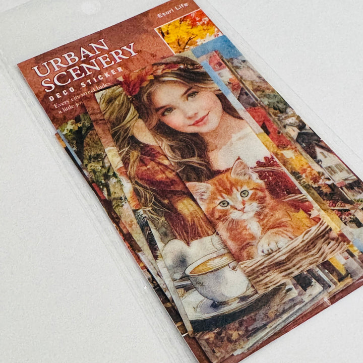 AUTUMN PLAY GIRL In The City Ephemera Sticker Pack ~ 25 Pieces ~ 30mm x 95mm