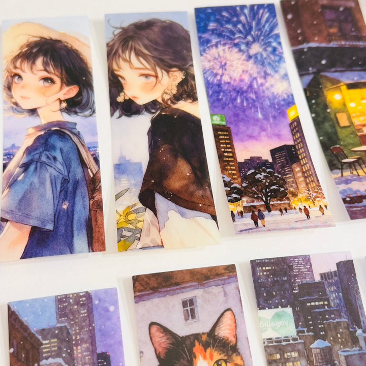MIDNIGHT LIFE GIRL In The City Ephemera Sticker Pack ~ 25 Pieces ~ 30mm x 95mm