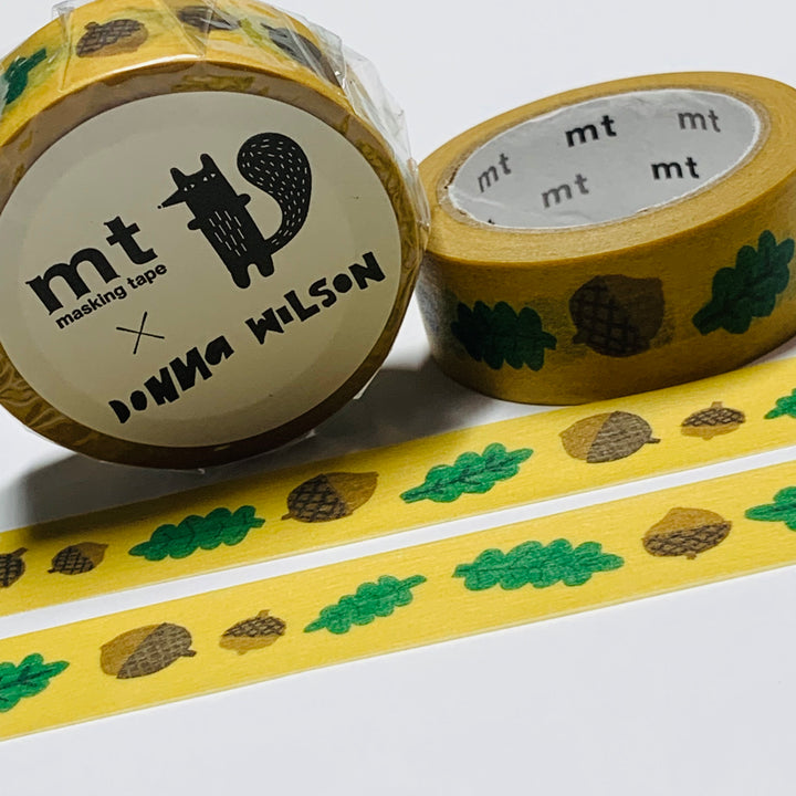 FALL LEAVES & ACORNS by Donna Wilson For Mt Washi Tape ~ 15mm X 7m (23 Feet)