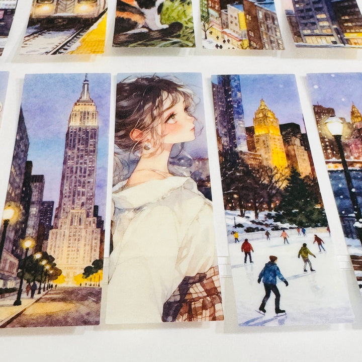 MIDNIGHT LIFE GIRL In The City Ephemera Sticker Pack ~ 25 Pieces ~ 30mm x 95mm