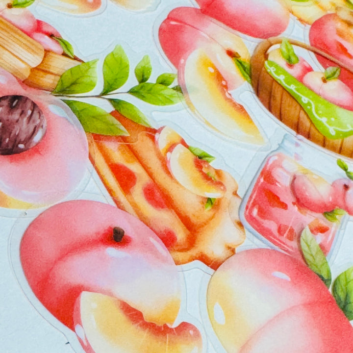 JUICY PEACHES FOX & BUNNY FAVORITES Peelable PET Stickers  ~ 40 Pieces ~ Each Sticker is 25-45mm