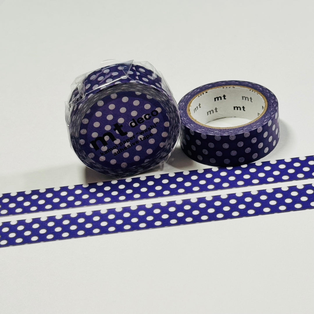DEEP PURPLE POLKA Dots Mt Washi Tape ~ 1 Roll ~ 15mm x 7m (23 Feet)