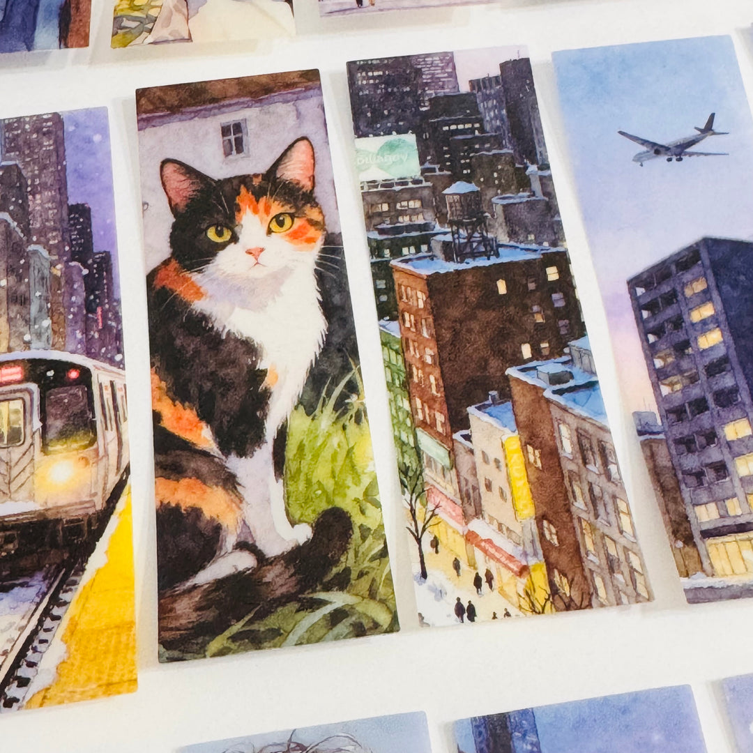 MIDNIGHT LIFE GIRL In The City Ephemera Sticker Pack ~ 25 Pieces ~ 30mm x 95mm