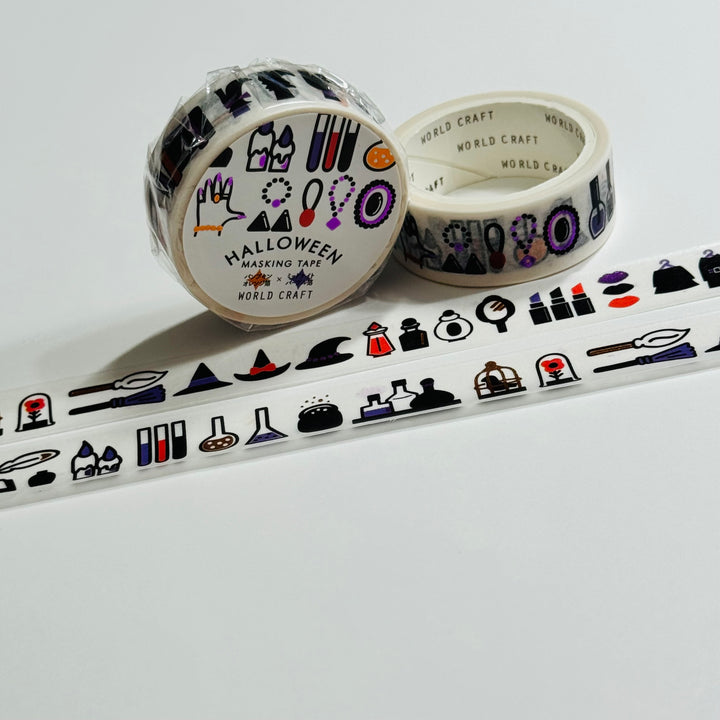 HALLOWEEN GLAMOUR WITCH Foiled Saien Masking Washi Tape ~ 1 Roll ~ 15mm x 5m (Feet)