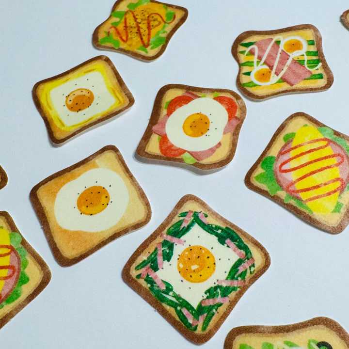 AVOCADO And EGG TOAST Breakfast Sticker Flakes Pack ~ 30 Pieces