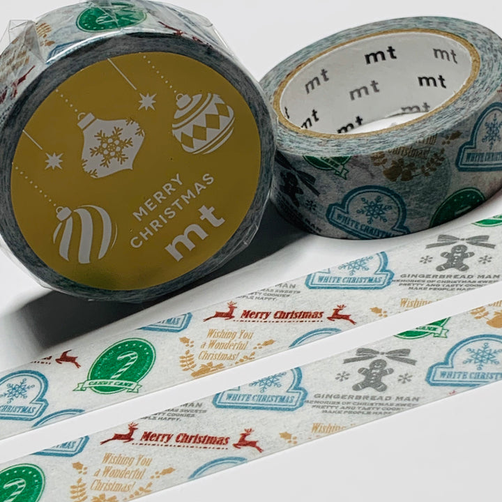 CHRISTMAS STICKER TYPOGRAPHY 2023 MT Washi Tape ~ 1 Roll ~ 15mm x 7m (23 Feet)