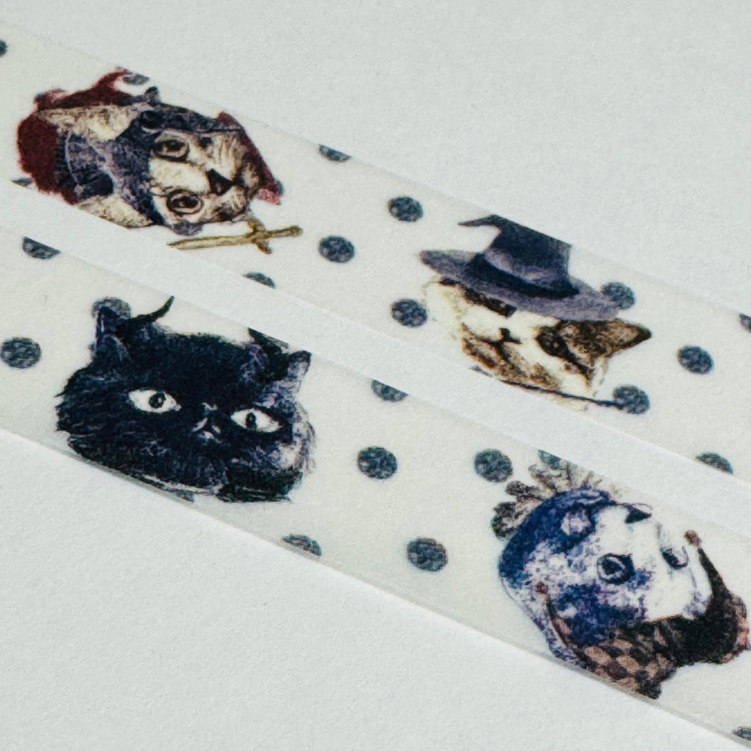 CATS In CHARACTER DRESSING Up Japanese Kitten Washi Tape ~ 1 Roll ~ 15mm x 5m (16 Feet)