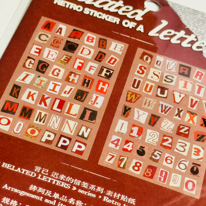 RED HOT LOVE Ransom Alphabet Stickers ~ 98 Pieces ~ 3 of Each Letter; 2 of Each Number