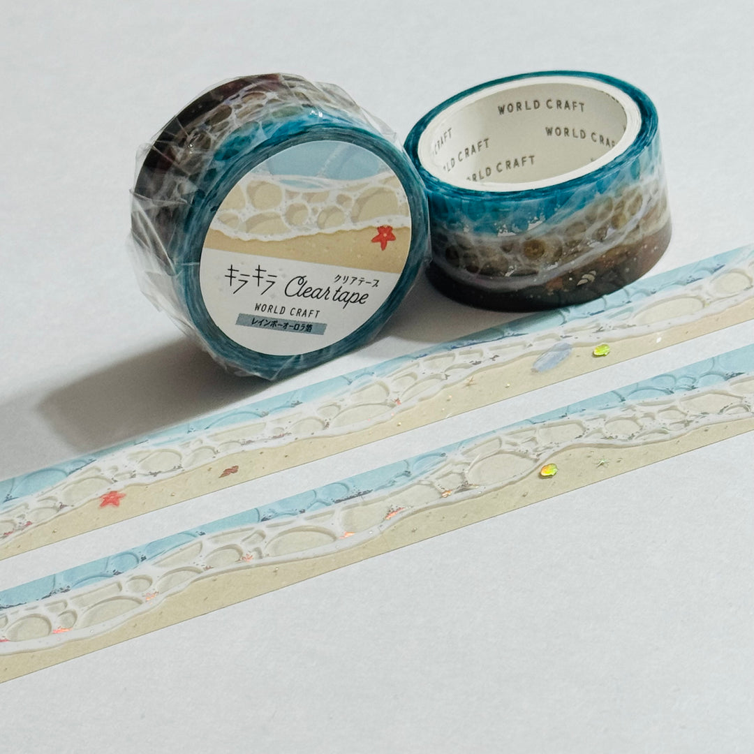 ROLLING BEACH Waves World Craft PET Washi Tape ~ 1 Roll ~ 20mm x 5m (16 Feet) ~ 1 Roll ~ 20mm x 5m (16 Feet)