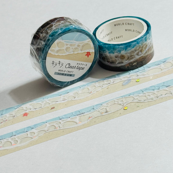 ROLLING BEACH Waves World Craft PET Washi Tape ~ 1 Roll ~ 20mm x 5m (16 Feet) ~ 1 Roll ~ 20mm x 5m (16 Feet)