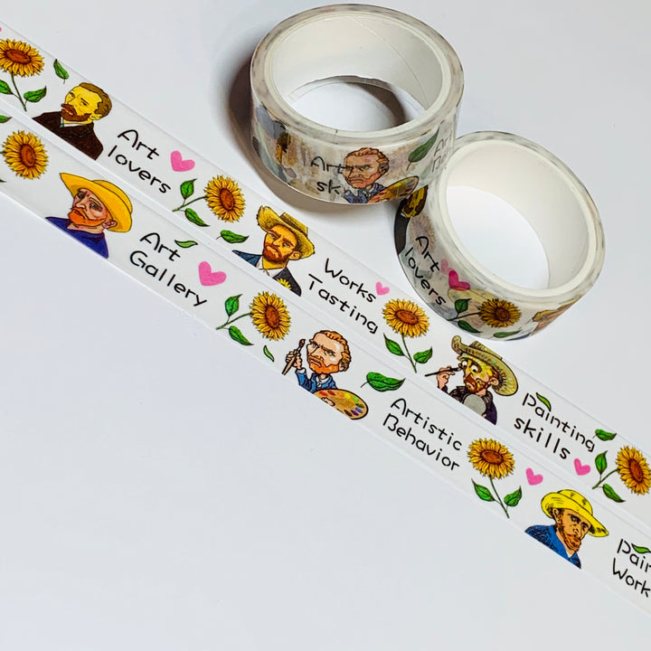 ARTISTIC BEHAVIOR With SUNFLOWERS Washi Tape ~ 1 Roll ~ 15mm x 5m (16 Feet)