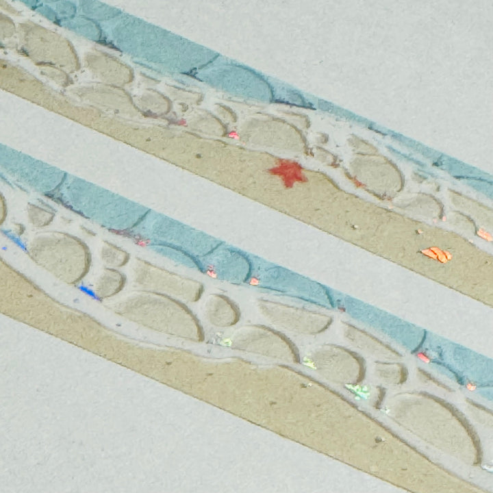 ROLLING BEACH Waves World Craft PET Washi Tape ~ 1 Roll ~ 20mm x 5m (16 Feet) ~ 1 Roll ~ 20mm x 5m (16 Feet)