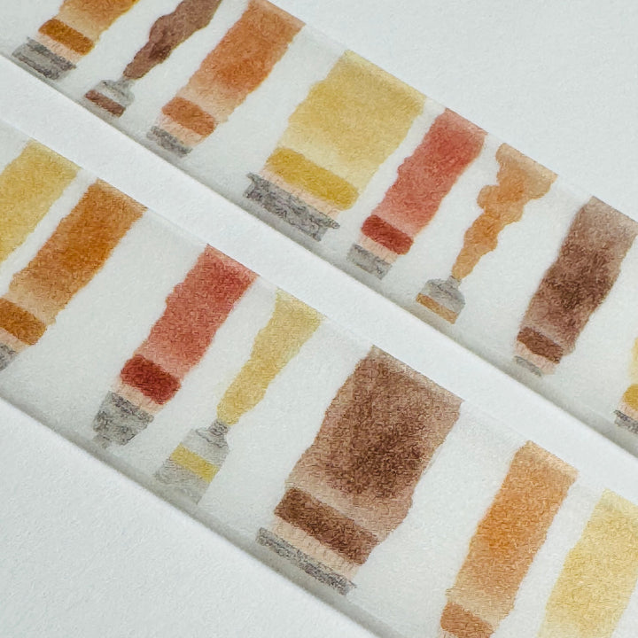 NEUTRAL PAINT BRUSH STROKES Saien Masking Washi Tape ~ 1 Roll ~ 20mm x 7m (23 Feet)