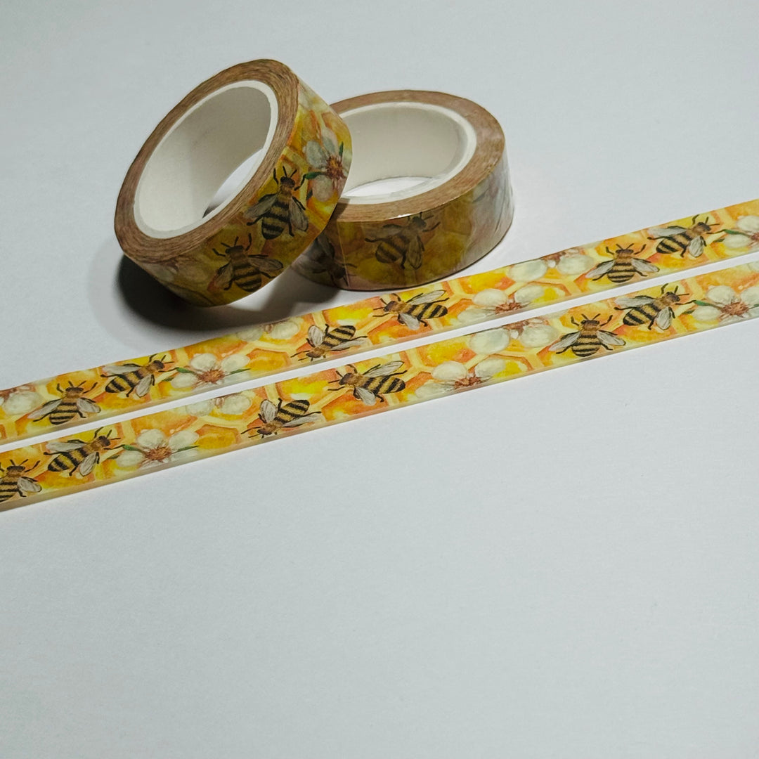 QUEEN BEE IN TRAINING Honey Bee Washi Tape - 1 Roll - 15mm x 10m (33 Feet)