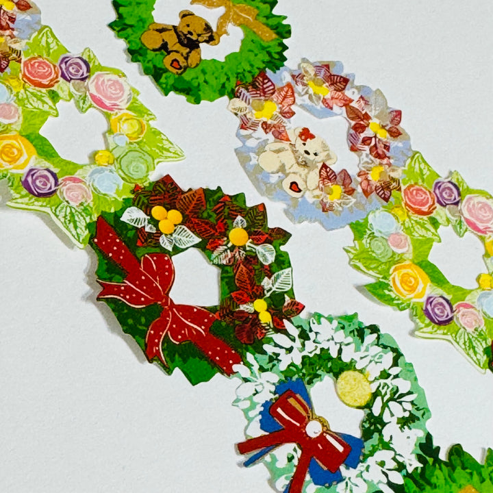 KATA KATA CHRISTMAS Wreaths Die-Cut PP Tape by World Craft - 1 Roll - 30mm x 6m (20 Feet)