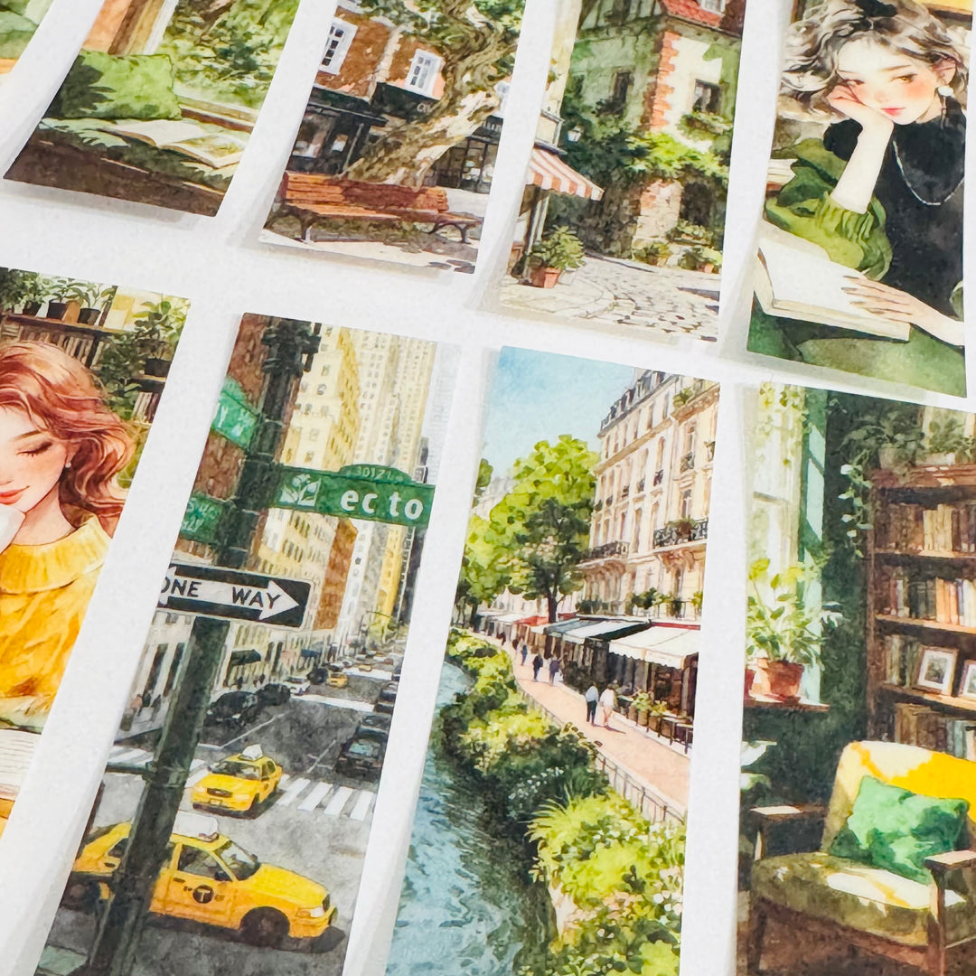 SUMMER LOVIN' GIRL In The City Ephemera Sticker Pack ~ 25 Pieces ~ 30mm x 95mm