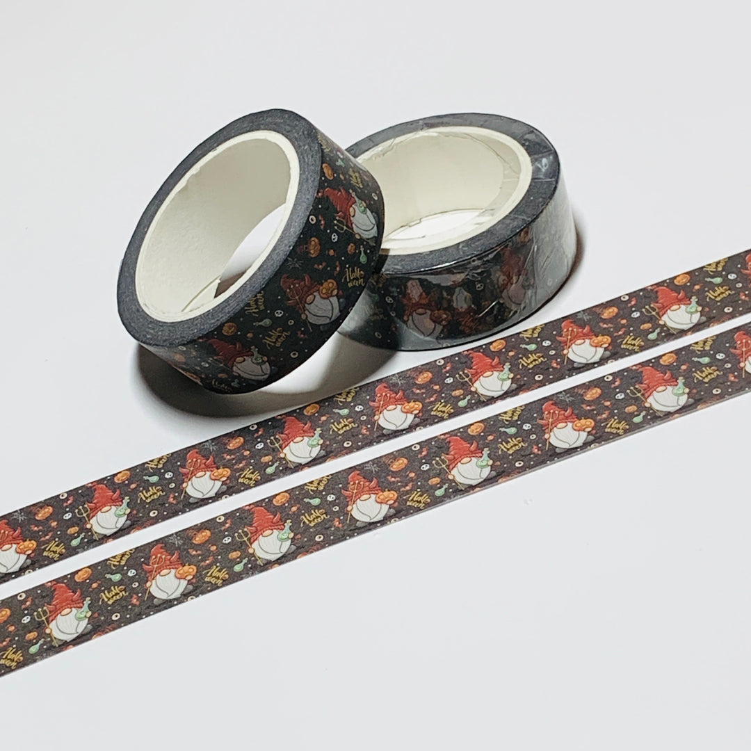 ORNERY HALLOWEEN GNOMES Washi Tape ~ 1 Roll ~ 15mm x 10m (33 Feet)