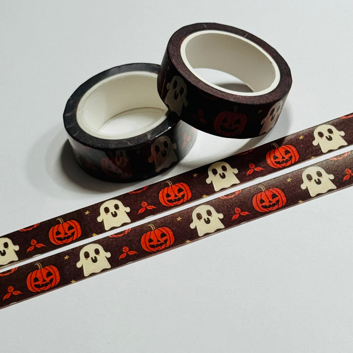 DISPLAYED PUMPKINS & GHOSTS Halloween Washi Tape ~ 1 Roll ~ 15mm x 10m (33 Feet)