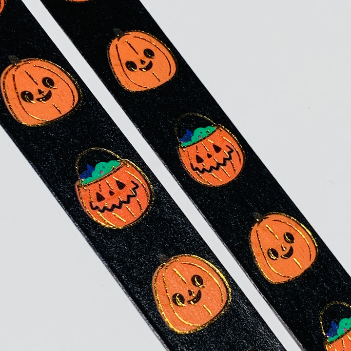 DECORATIVE JACK-O-LANTERNS IN Gold Foil Halloween Washi Tape ~ 1 Roll ~ 15mm x 10m (33 Feet)