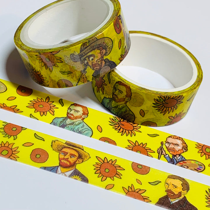 POST-IMPRESSIONISTIC PAINTER In Yellow Washi Tape ~ 1 Roll ~ 15mm x 5m (16 Feet)