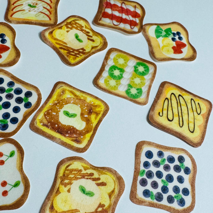 SWEET BREAD TOAST Breakfast Sticker Flakes Pack ~ 30 Pieces